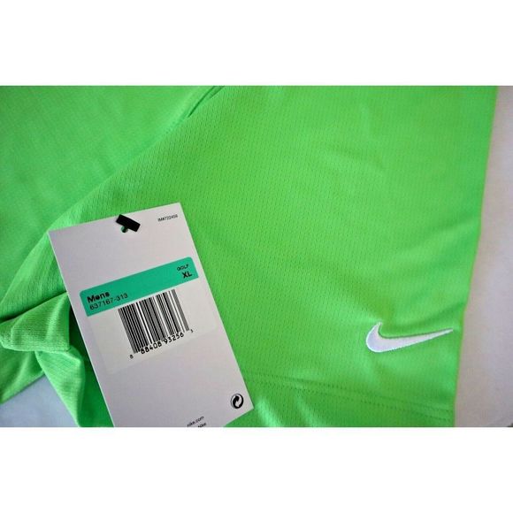 Nike 637167-313 Men's Sz XL Lime Green DRI-FIT Collared Polo Golf Shirt - Picture 5 of 8